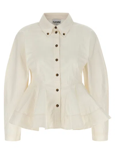GANNI PEPLUM SHIRT AND BLOUSE WHITE
