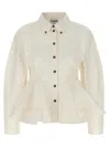 Ganni Peplum Shirt And Blouse White In Neutral