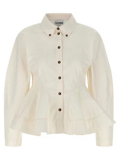Ganni Peplum Shirt And Blouse White