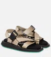 Ganni Performance Webbing Flat Sandals In Beige