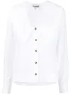 Ganni White Sailor Collar Shirt