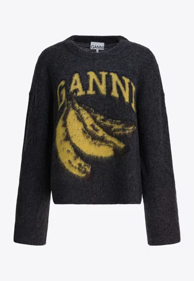 GANNI PHANTOM BANANA GRAPHIC SWEATER