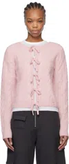 Ganni Cashmere Mix Tie-front Cardigan In 494 Mauve Chalk