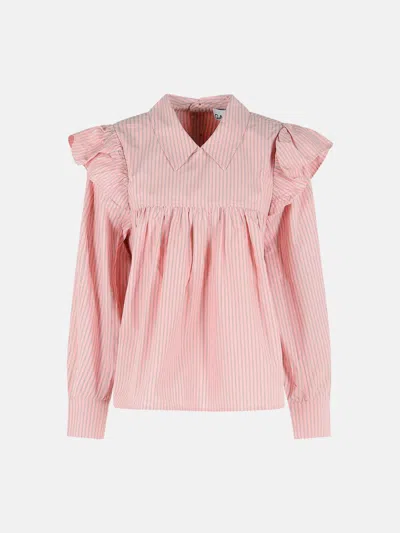 Ganni Pink Cotton Blouse
