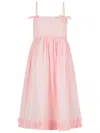 Ganni Strappy Midi Poplin Dress In Pink