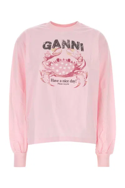 Ganni Pink Cotton T Shirt