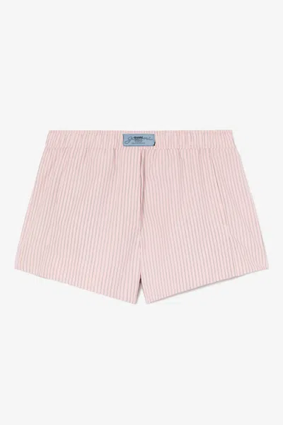 Ganni Pink Elasticated Shorts - Size 32 Organic Cotton