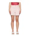 Ganni Ausgefranste Jeans-shorts In Pink