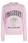 Ganni Wool Sweater With Poodle