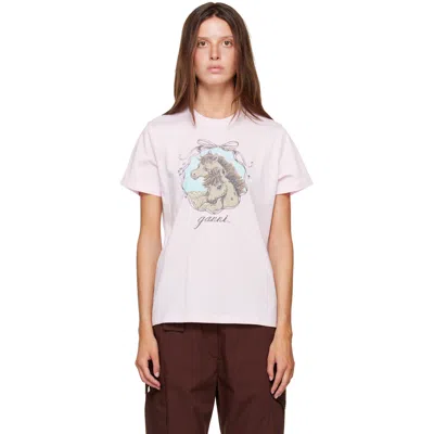 Ganni White Qixi Basic Cotton Jersey Baby Fit T-shirt In Multi
