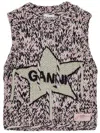 Ganni Woolen Vest With Inl In Pink
