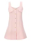 Ganni Women's Heavy Fleece Mini Dress In Pink