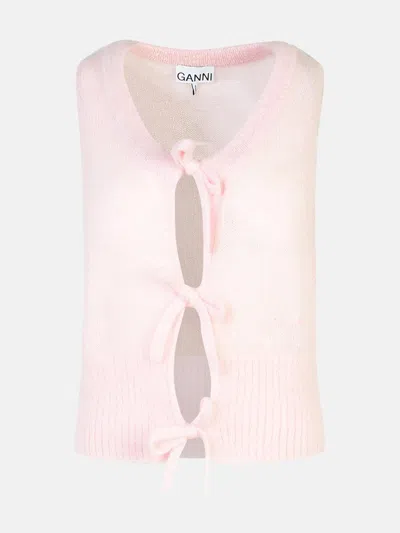 Ganni Kids' Pink Mohair Blend Vest