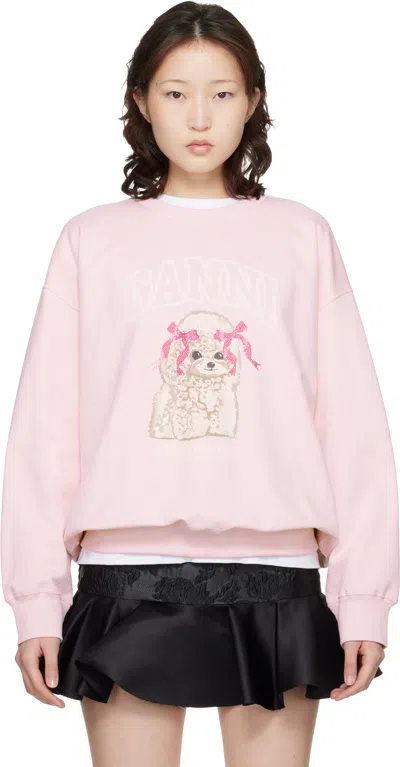 Ganni Pink Poodle Sweatshirt