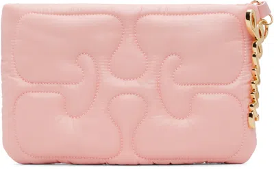 Ganni Pink Quilted Re-tech Pouch