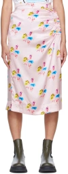 Ganni Silk-blend Printed High-rise Midi Skirt In 241 Floral Light Lil