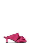 Ganni Pink Soft Kitten Heel Bow Mules Women's Size 2 Polyester/recycled Polyester