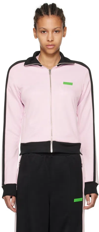 Ganni Pink Sporty Track Jacket In 099 Black
