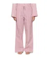 Ganni Pink Stripe Cotton Pyjama Pants In Pink