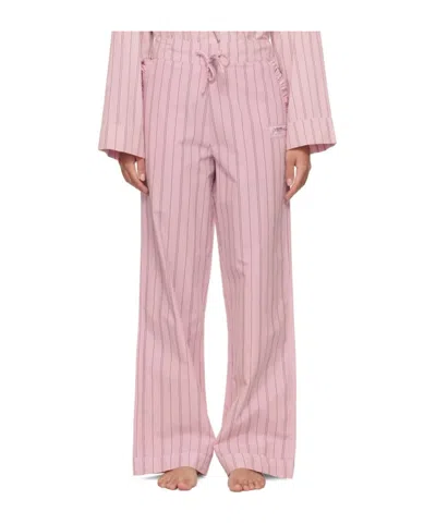 GANNI PINK STRIPE COTTON PYJAMA PANTS