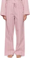 Ganni Pink Stripe Cotton Pyjama Pants In 395 Lilac Sachet