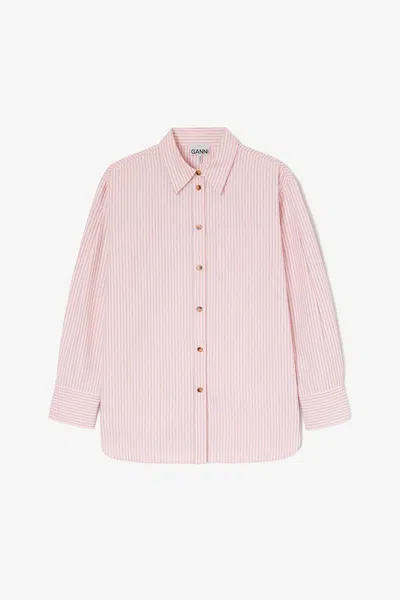 Ganni Pink Stripe Shirt - Size 38 Organic Cotton