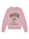 Ganni Poodle Pink Crewneck Jumper