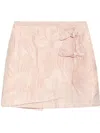 Ganni Pink Textured Cloqué Mini Skirt In Rosa