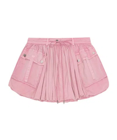 GANNI PINK WASHED MINI BUBBLE SKIRT