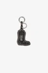 Ganni Western Boot Leather Key Case In Green