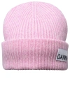 Ganni Pink Wool Blend Cap In Pink