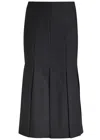Ganni Dark Grey Stripe Suiting Midi Skirt In Dark Grey
