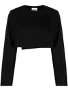 Ganni Pinstripe-print Cropped Jacket In Schwarz