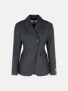Ganni Pinstriped Black Viscose Blend Blazer