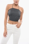 Ganni Pinstripe Halter-neck Top