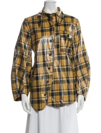 Pre-owned Ganni Plaid Print Jacket In Multi