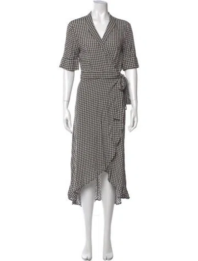 Pre-owned Ganni Plaid Print Long Dress