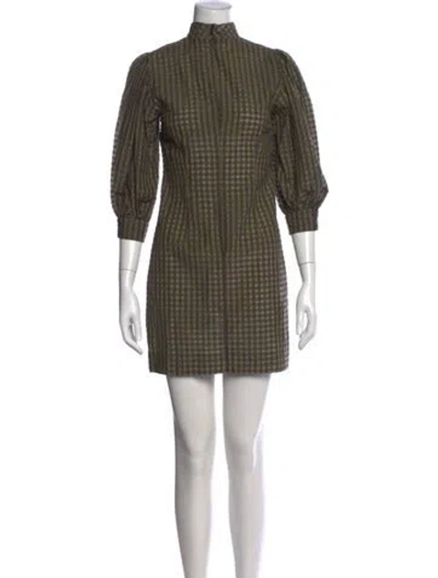 Pre-owned Ganni Plaid Print Mini Dress