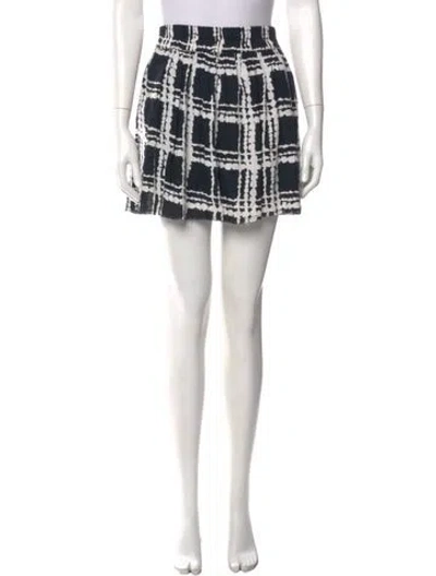 Pre-owned Ganni Plaid Print Mini Skirt In Black