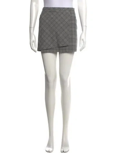 Pre-owned Ganni Plaid Print Mini Skirt In Black