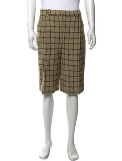 Pre-owned Ganni Plaid Print Shorts In Multicolor