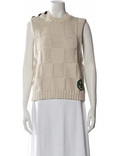 Pre-owned Ganni Plaid Print Vest In Neutral