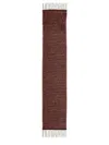 Ganni Red Check Fringed Scarf
