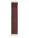 Ganni Red Check Fringed Scarf In Red