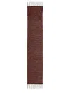 Ganni Red Check Fringed Scarf In Red