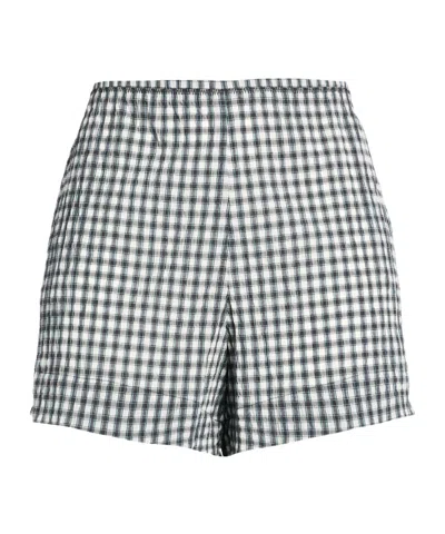 Ganni Plaid Shorts In Black