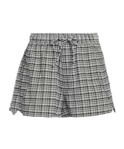 Ganni Plaid Shorts In Gray
