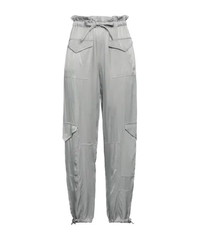 Ganni Plain Colour Cargo Pants In Gray