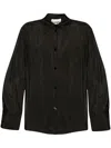 Ganni Shirt Tied At The Sides With Drawstrings In 099 Black