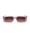 Ganni Plastic Rectangular Sunglasses In Metallic